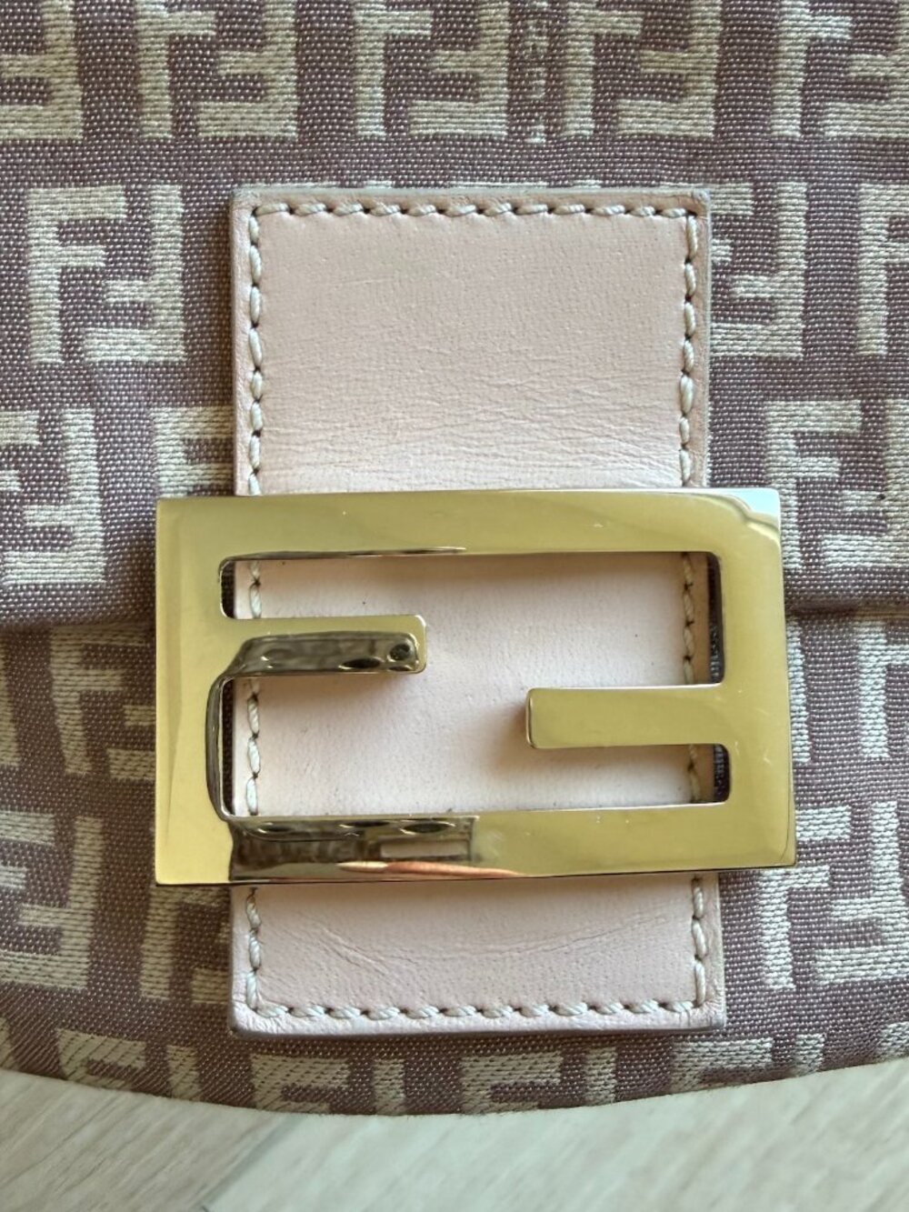 Vintage FENDI - FENDI Zucchino Vitello Mini Mama Baguette Cipria - Pink Canvas - Picture 4 of 11